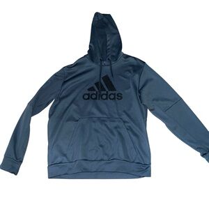 Adidas Blue Hoodie with Black Logo